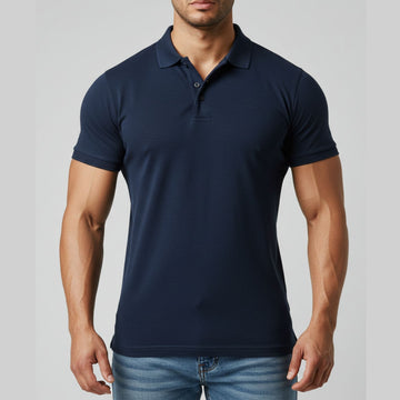 Short Sleeves Polo Navy Blue Tee shirt | Pack of 6