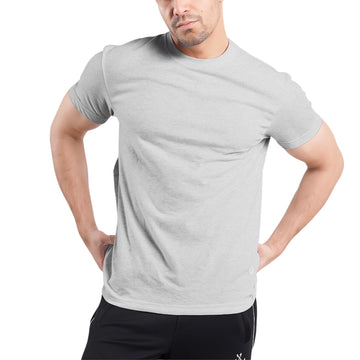 Short Sleeves Round Neck Gray Tee Shirt | Pack of 6, 12, 24 and 48