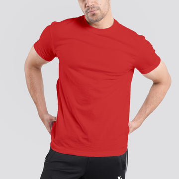 Short Sleeves Round Neck Red Tee Shirt | Pack of 6, 12, 24 and 48.