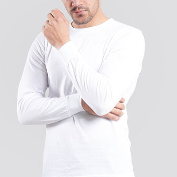 Long Sleeves Mini Thermal White Tee Shirt |  Pack of 6, 12, 24 and 48.