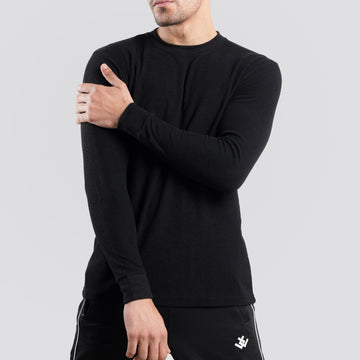 Long Sleeves Mini Thermal Black Tee Shirt |  Pack of 6, 12, 24 and 48.