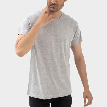 Short Sleeves Round Neck Gray Tee Shirt | Pack of 6, 12, 24 and 48