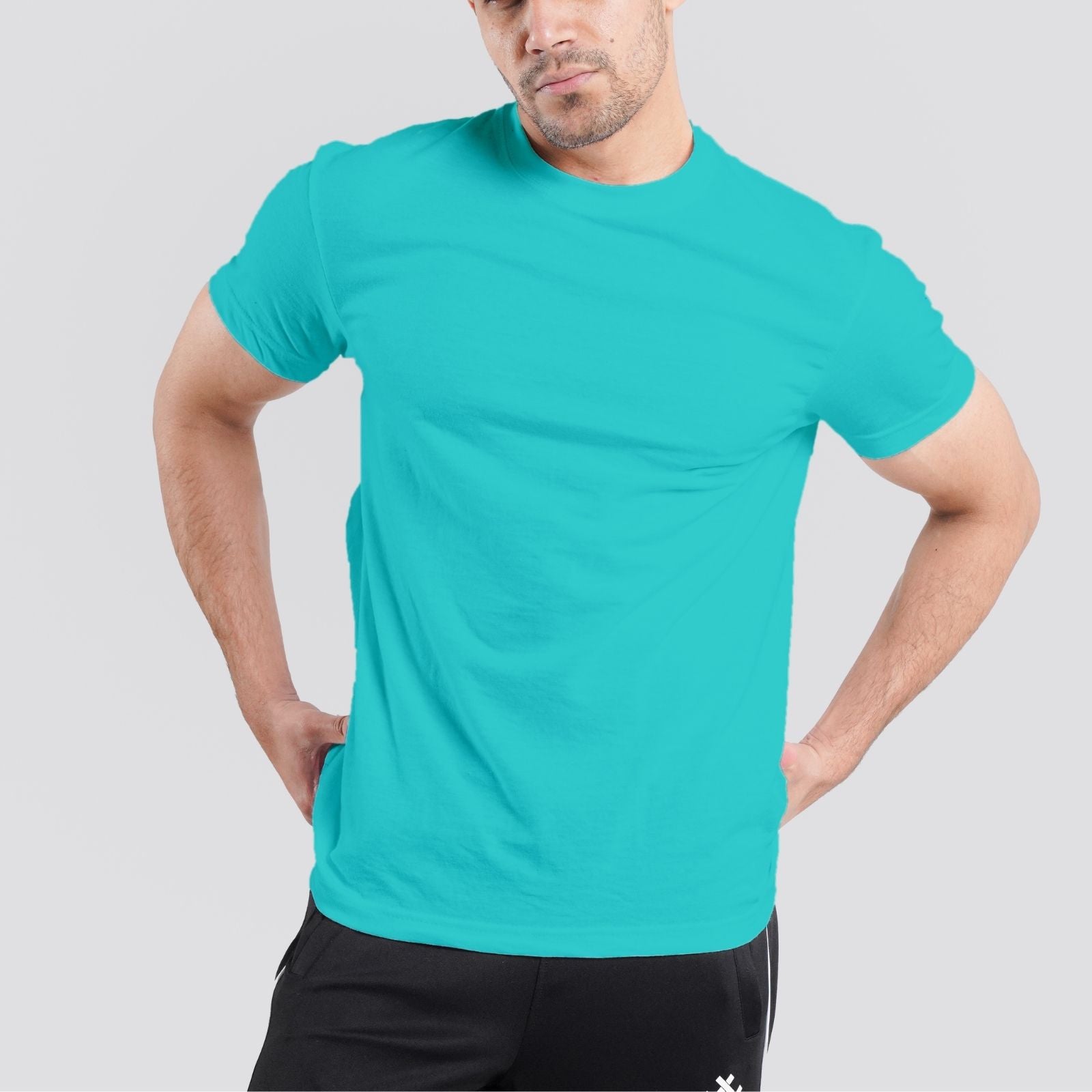 Short Sleeves Round Neck turquoise Tee Shirt | Pack of 6, 12, 24 and 48