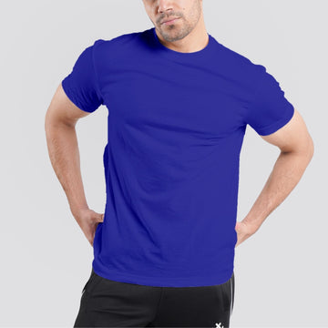 Short Sleeves Round Neck Royal Blue Tee Shirt | Pack of 6, 12, 24 and 48