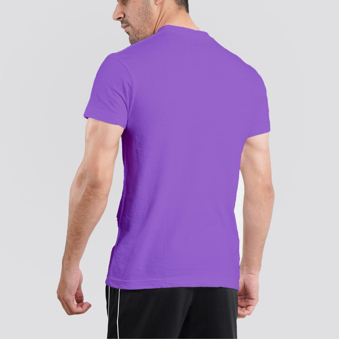 Short Sleeves Round Neck Purple Tee Shirt | Pack of 6, 12, 24 and 48