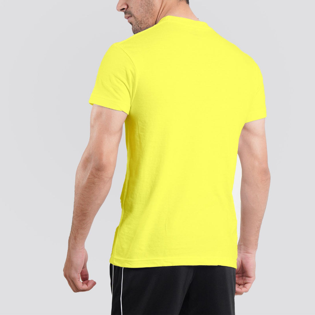 Short Sleeves Round Neck Yellow Tee Shirt | Pack of 6, 12, 24 and 48