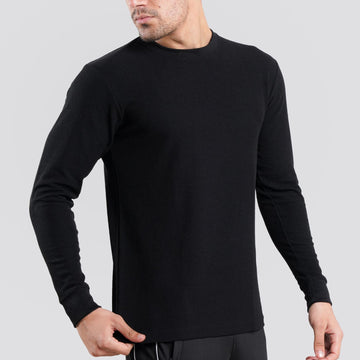 Long Sleeve Round Neck Black Tee-Shirt | Pack of 6, 12, 24 and 48