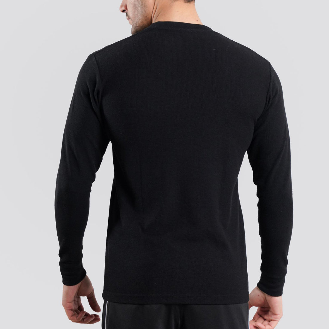 Long Sleeves Mini Thermal Black Tee Shirt |  Pack of 6, 12, 24 and 48.