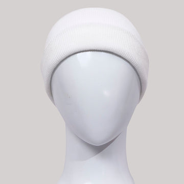 Solid Acrylic Knit Beanies White Caps | Pack Of 6 | Free Shipment For USA