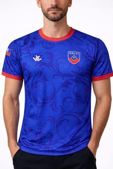 Haiti Short Sleeves Round Neck Sublimation Soccer Tee Shirt | Pack of 8