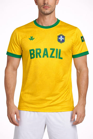 Brazil Short Sleeves Round Neck Sublimation Soccer Tee Shirt | Pack of 8