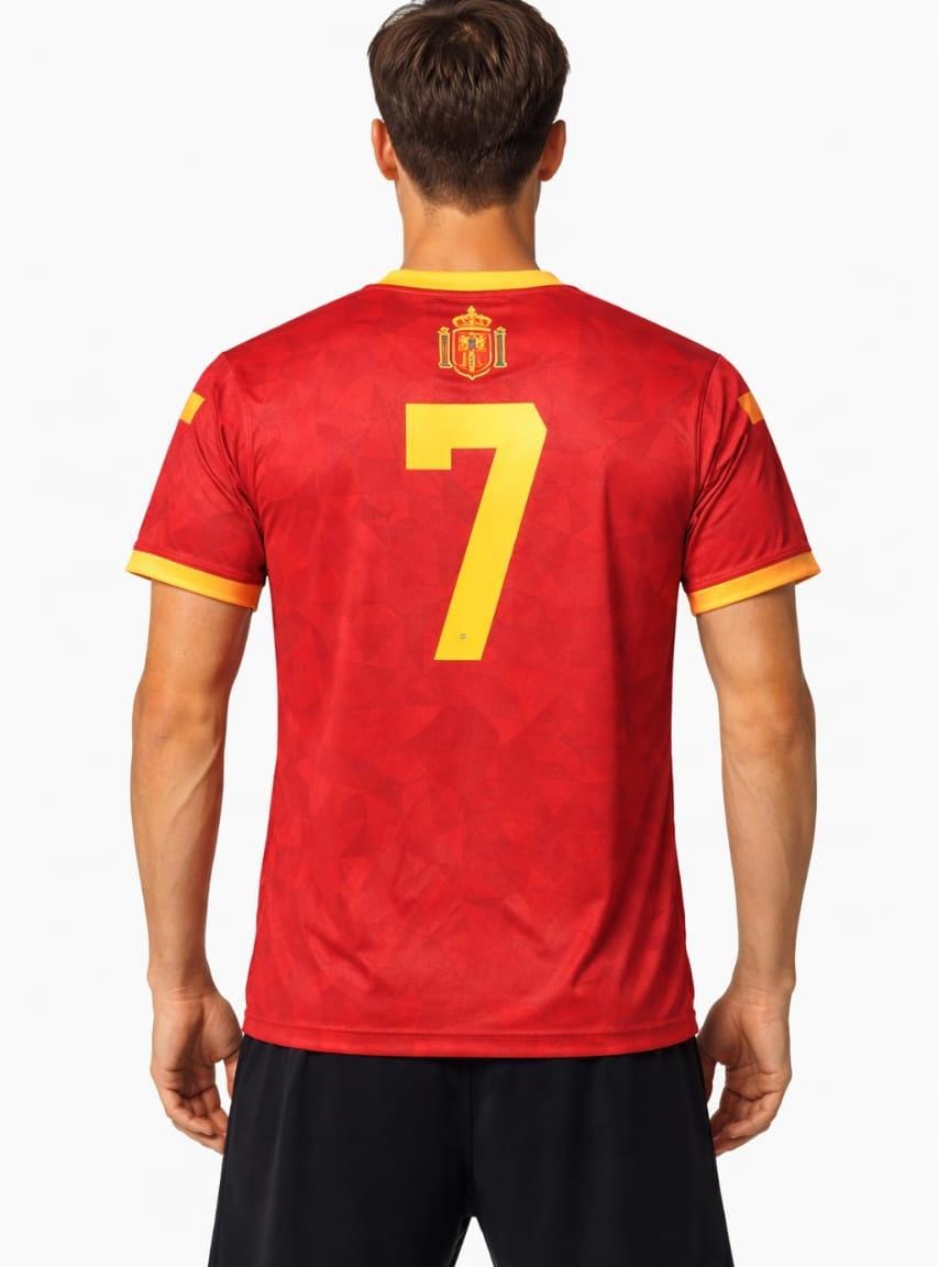 Spain Short Sleeves Round Neck Sublimation Soccer Tee Shirt | Pack of 8