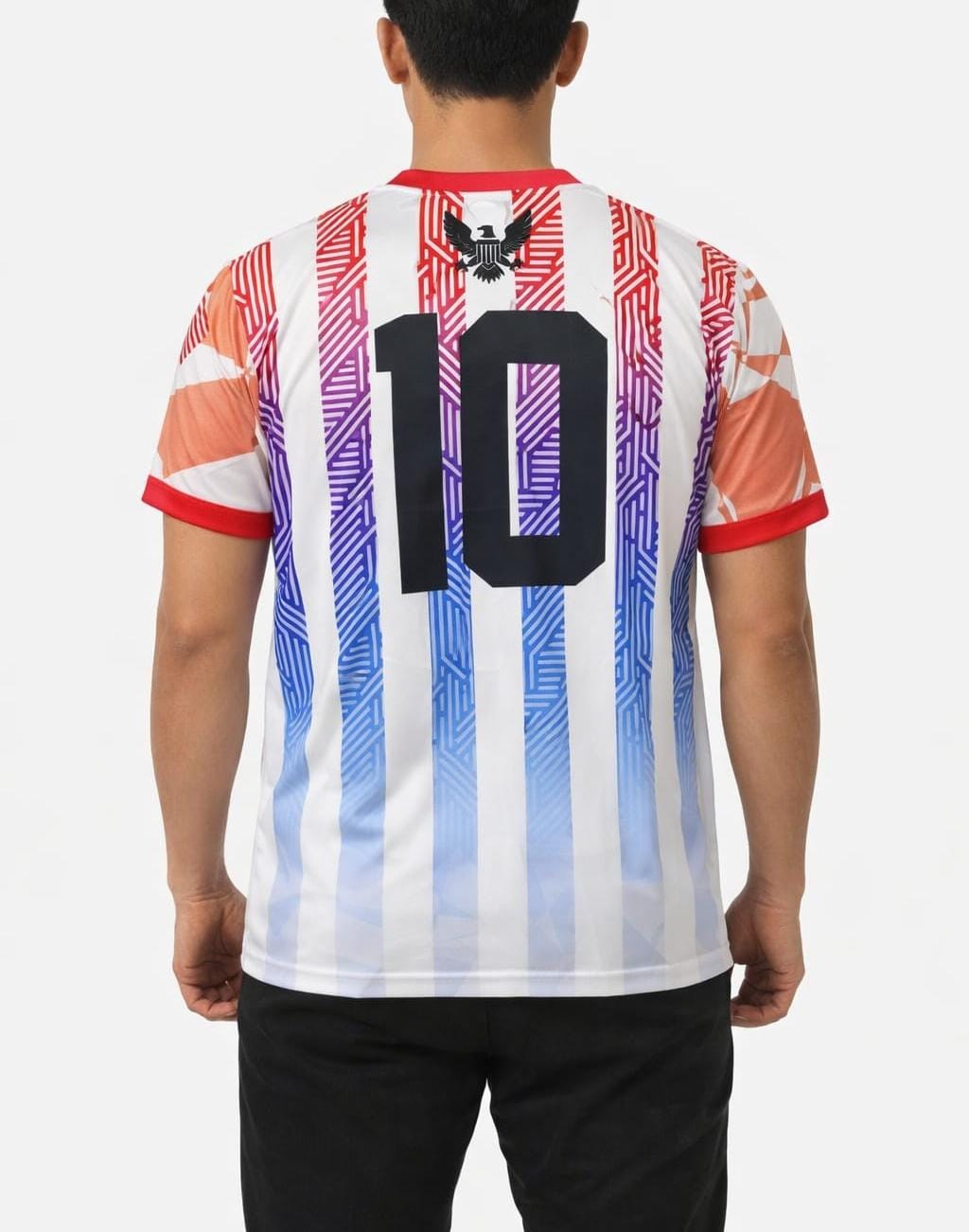 USA Short Sleeves Round Neck Sublimation Soccer Tee Shirt | Pack of 8