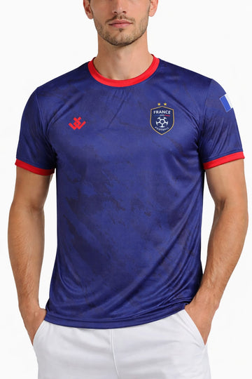 France Short Sleeves Round Neck Sublimation Soccer Tee Shirt | Pack of 8